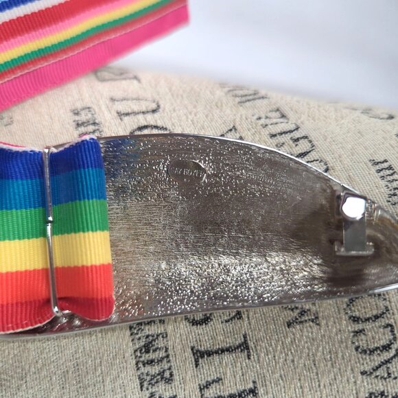 Vintage Gay Boyer Belt Buckle Silver Small Medium Rainbow main image 6